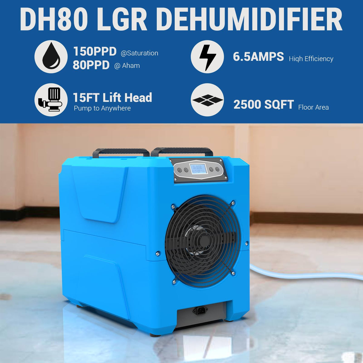 MOUNTO Restoration Equipment Bundle – 6× AM33 Air Movers, 1× DH80 Compact Dehumidifier, 1× HEPA 500 Air Scrubber – Complete Water Damage Restoration Package