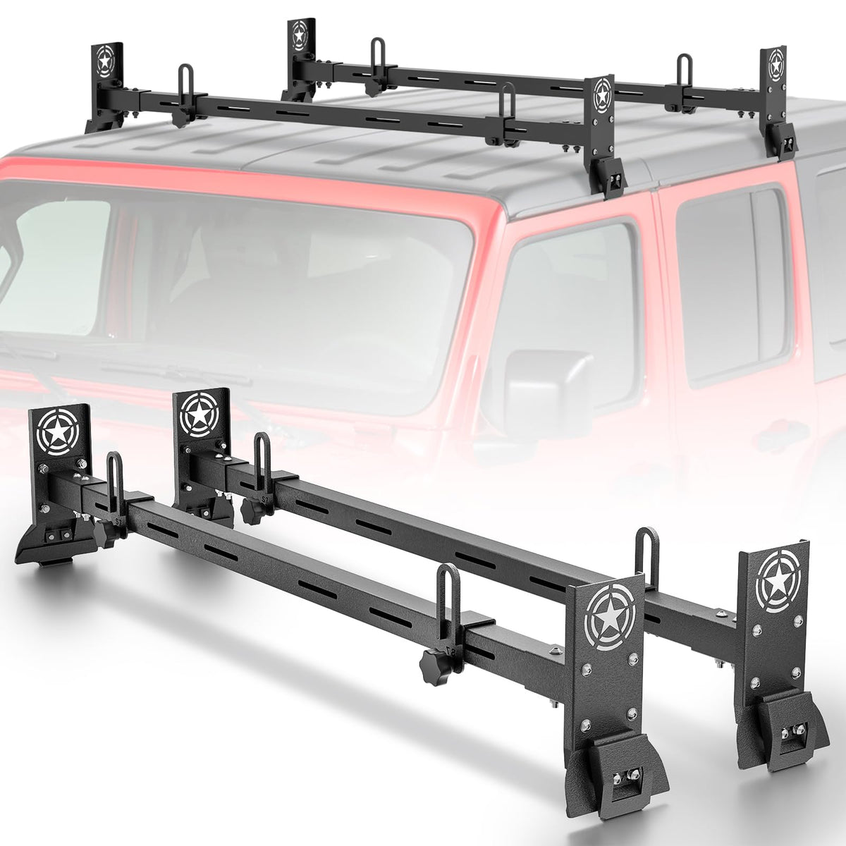 PRYNTO Max 400lbs Load Capacity Crossbars Roof Rack Cross Bars for Wrangler JK JL 2007-2025 & Gladiator JT 2020-2025, Cherokee XJ 1984-2001