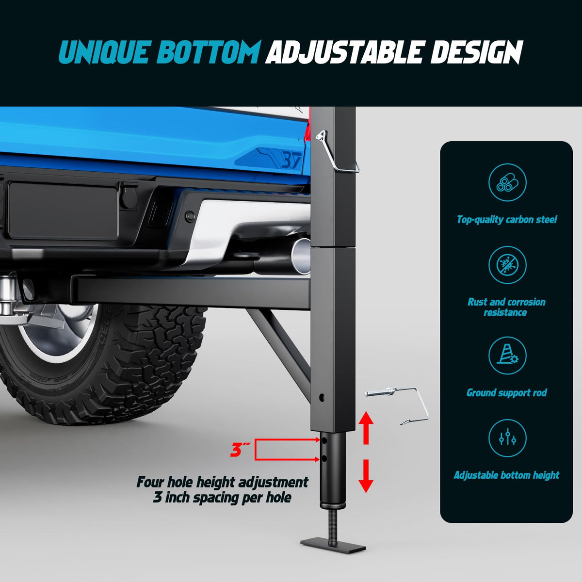 CROSSHIP Hitch Game Hoist - Deer Hoist for Truck Hitch + Lifting System Platform for 2'' Receiver, 360° Swivel Crane & Lift - Truck Bed Kit with Winch/Gambrel - 400lbs Capacity