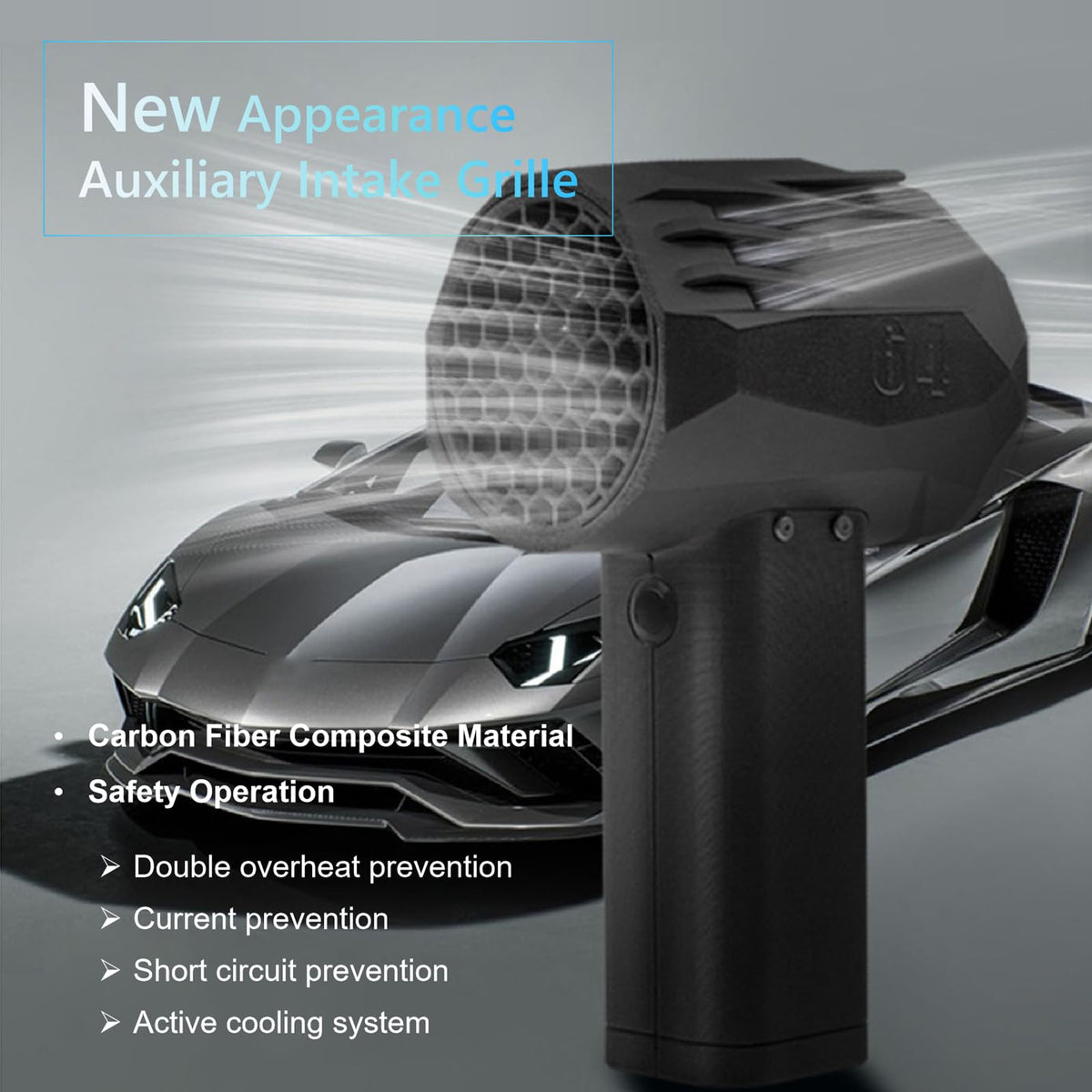 X64 Violent Turbo Fan, Mini Jet Turbo Fan, Car Violent Blower, 4000mAh 64mm Duct Fan Brushless Motor Air Blower, Instantaneous Thrust 1.4 Kg/s Wind Speed 66m/s Blower Dryer