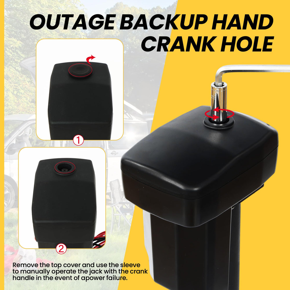 12V Electric Tongue Jack 5000lb A-Frame Heavy Duty Trailer Jack 18” Travel Add 4.5” with The Drop Foot & LED Light for Travel Trailer Camper, Protective Cover Included
