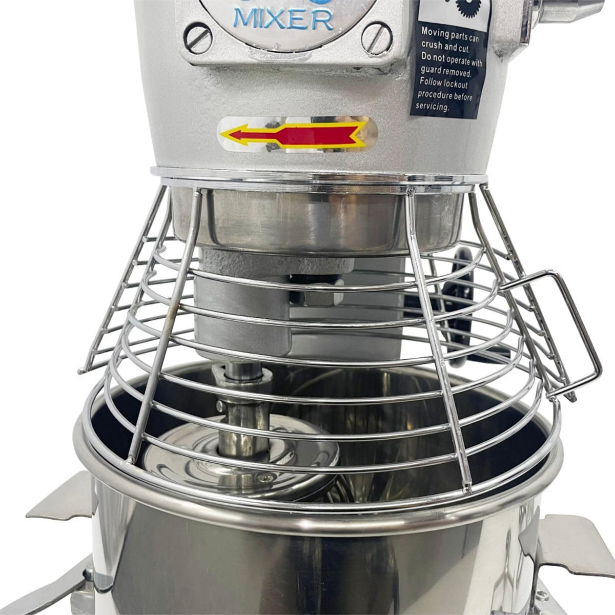 BEILOCKERY 10L Commercial Dough Mixer, 450W Food Stand Mixer, 3-Speeds Adjustable 110V Dough Blender Machine with 3 Mixing Tools for Kitchen