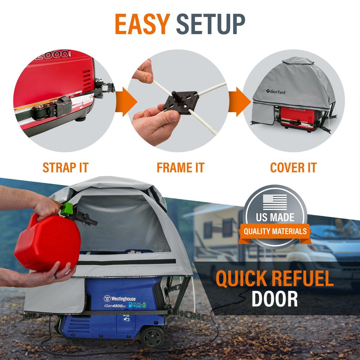 GenTent Inverter Running Cover – Generator Tent for Fully Encased Inverters (Gray, Original - Standard)