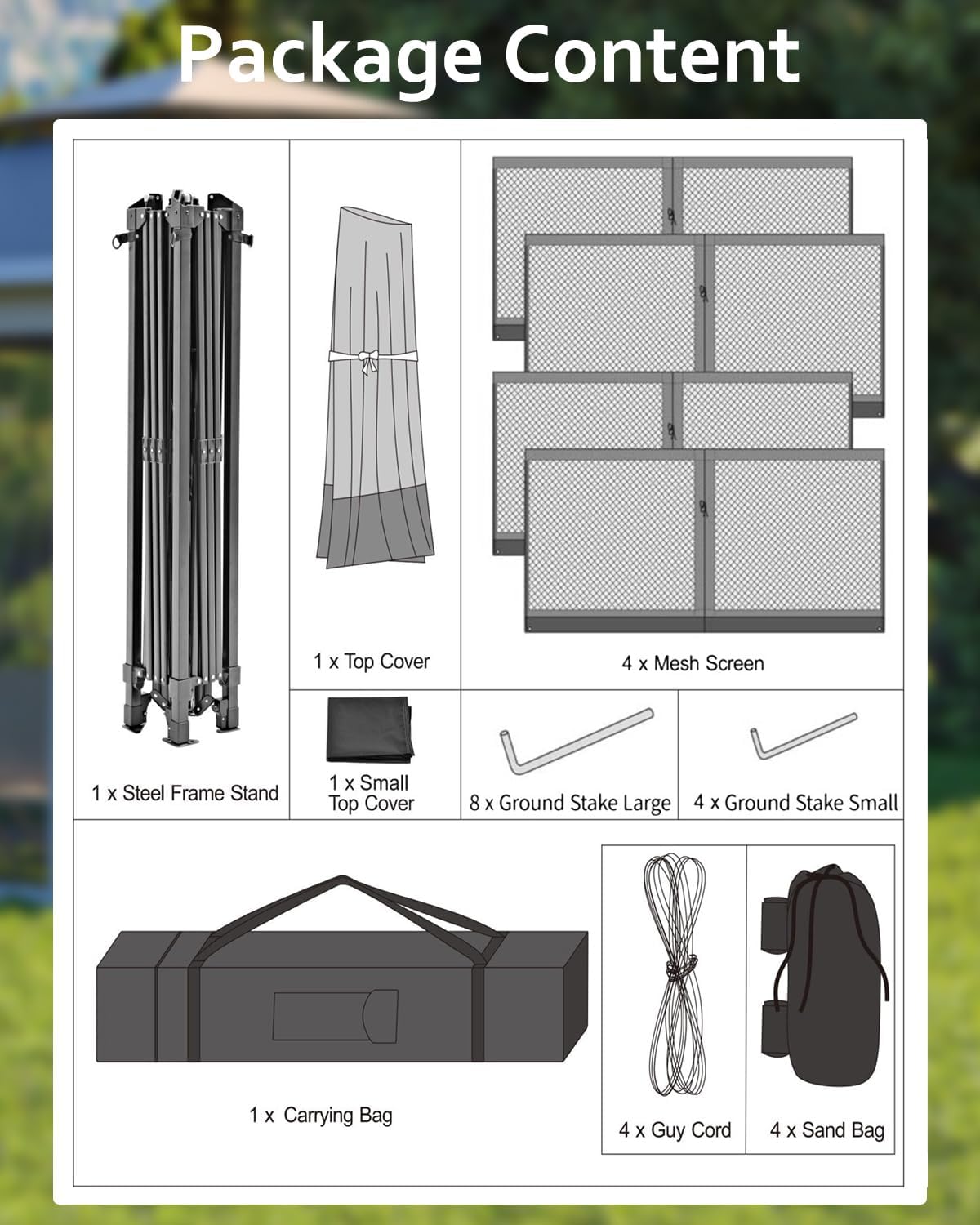 11x11 Pop-Up Gazebo, Instant Outdoor Canopy Tent with Netting, Durable Steel Frame, Water-Resistant Outdoor Gazebo for Patio, Garden, Courtyard, Party, Light Khaki+Dark Khaki
