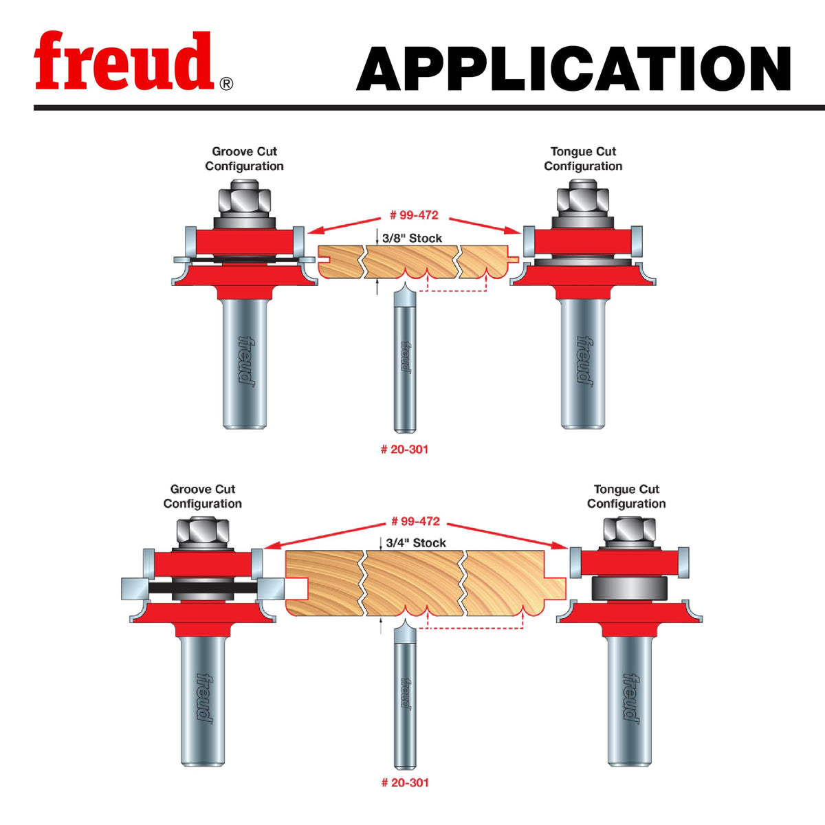 Freud 99-472: 1-7/8" (Dia.) Beadboard Tongue & Groove Bit with 1/2" Shank
