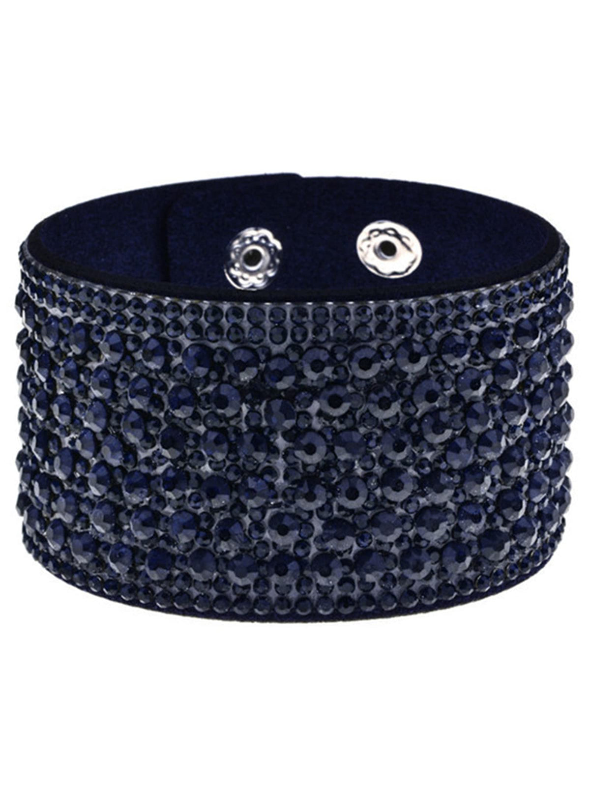 Long tiantian Black Bracelets for Women Rhinestone Leather Cuff Bracelet Birthday Party Prom Jewelry Gifts