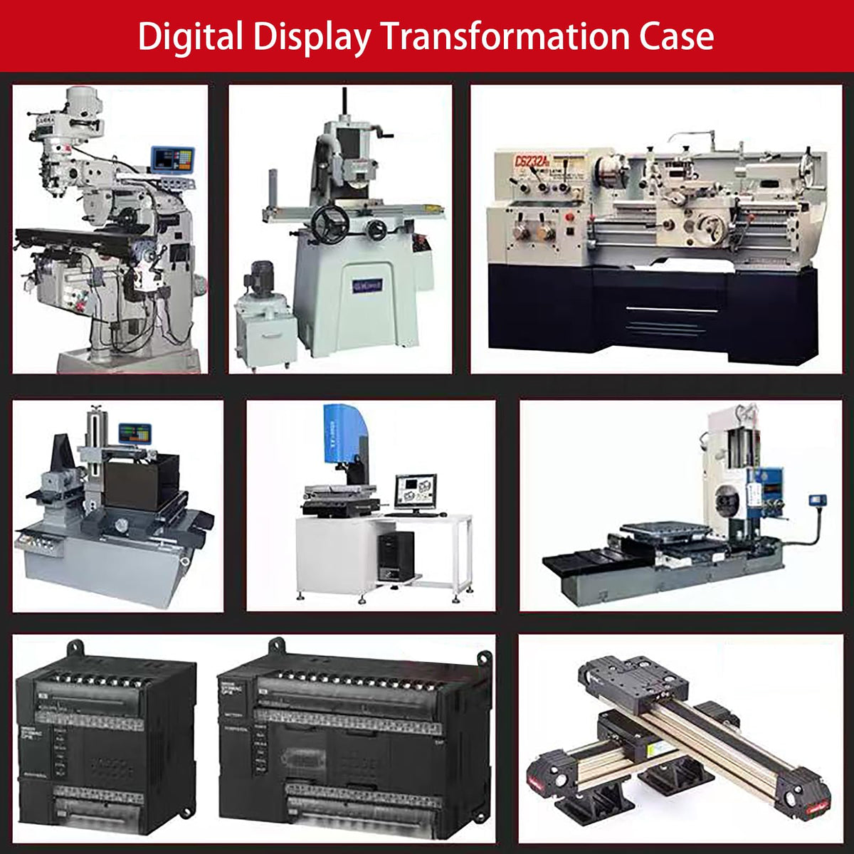 DRO Digital Readout 2 Axis 3 Axis Screen DRO Readout Display Linear Scale for Bridgeport/Knee Mill Milling Machine Lathe Machine Tools (SDS-3MS)