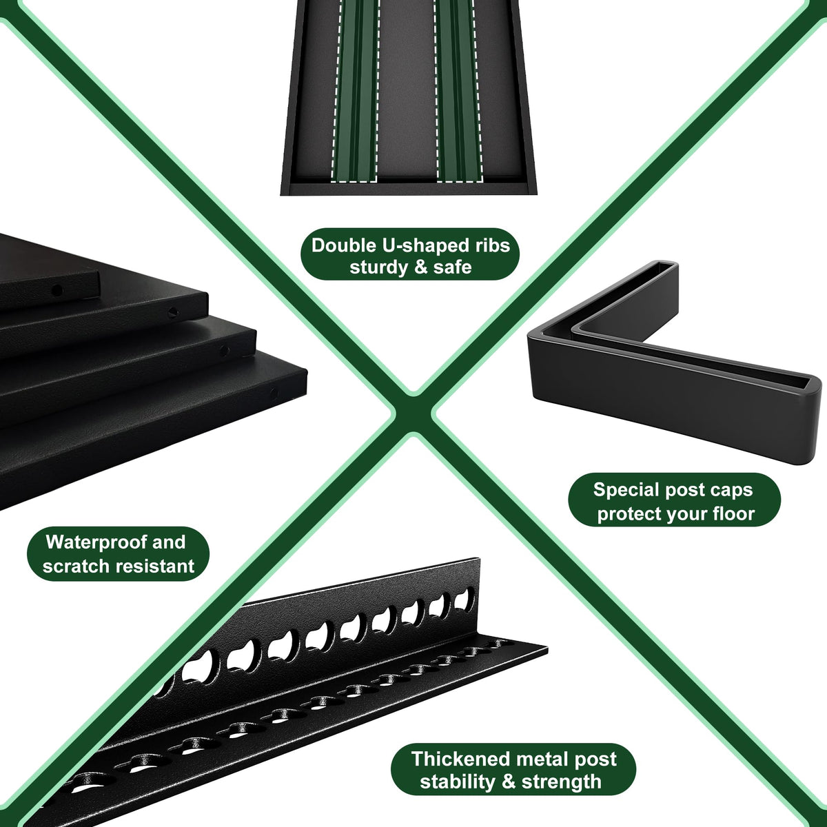 Rufokisa 48" W Garage Shelving Heavy Duty，2000LBS Loads Adjustable Garage Storage Shelves, 4-Tier Metal Shelving Units and Storage Racks Heavy Duty, 48”W x 16”D x 72”H，Black