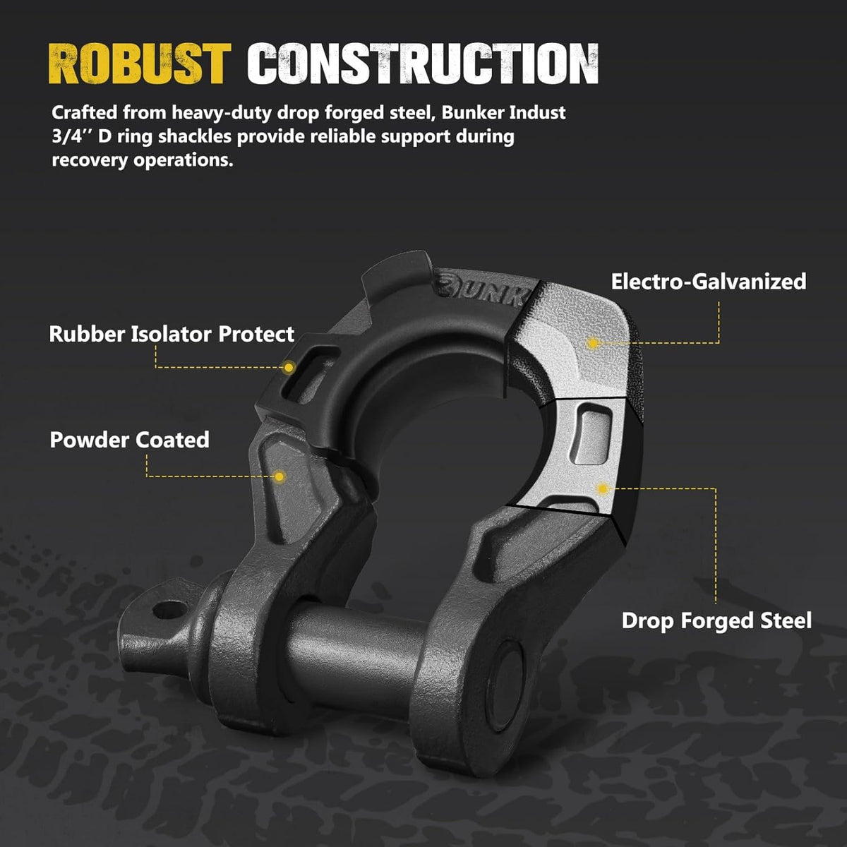 BUNKER INDUST Off-Road Traction Boards + 3" x 20ft Recovery Straps + Pair 3/4 D Ring Shackles + Bag 35,000 lbs Tree Saver Winch Strap