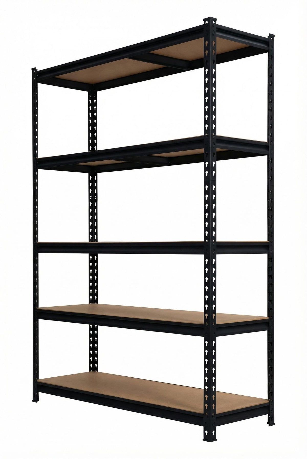 5-Tier Metal Adjustable Storage Shelving Unit, 2000 LBS Heavy-Duty Garage Shelve, 48'' x 24'' x 72'' Shelf Organizer for Garage, Kitchen, Bathroom Laundry, Closet (Black)