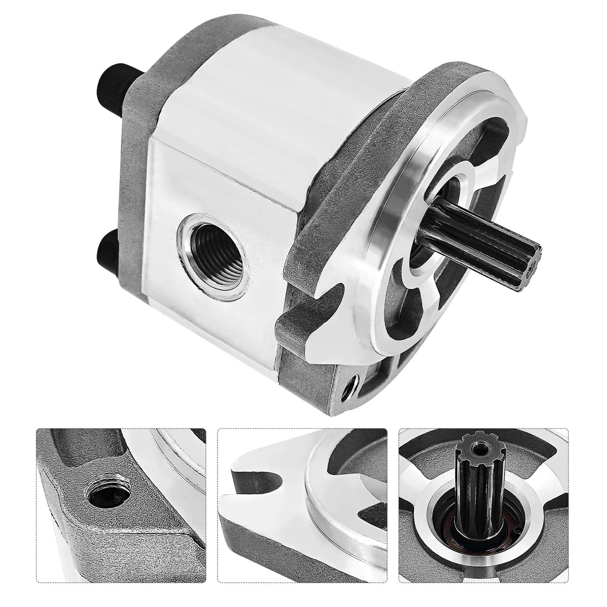 PGP5106G3LP Single Acting Hydraulic Gear Pump Fits for AGT H12 and More 1-ton Mini Excavators Digger 700RPM-4000RPM 9 Tooth 20 MPa-25 MPa Inlet G3/4 Outlet G1/2