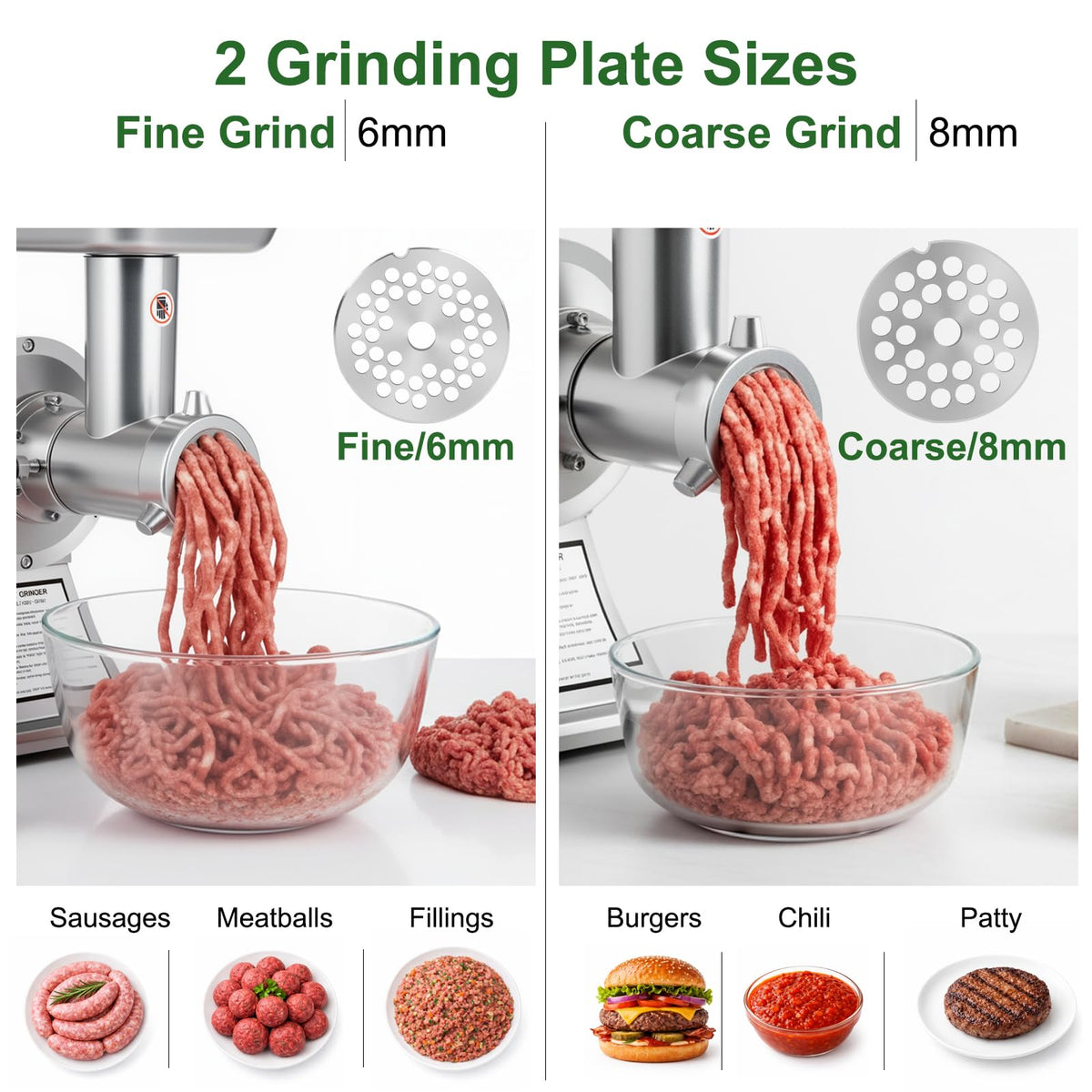 Commercial Meat Grinder Heavy Duty, 1.0HP Electric Meat Grinder #12C Stainless Steel Deer Meat Mincer for Home Use Deer with 2 Grinding Plates 3 Sausage Stuffer Tubes 2 Blades 1 Pusher