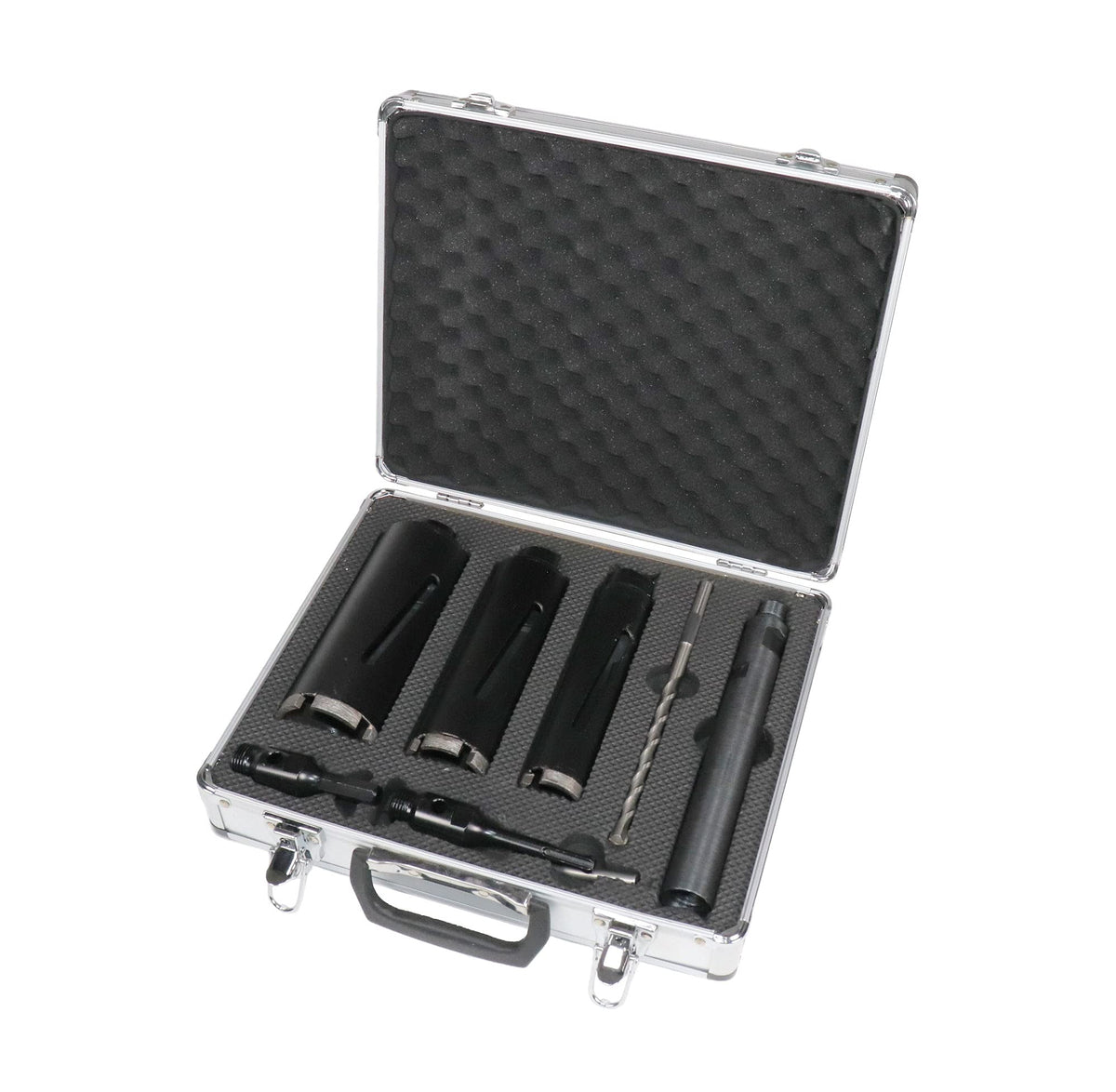 Steel Dragon Tools 3-Piece 1.5-inch to 2.5-inch Dry Diamond Core Drill Bit Kit with Hex SDS Adapters and Case