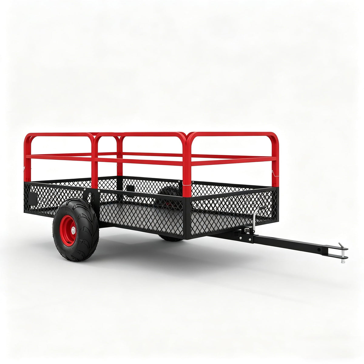 22 Cu.Ft 1600Lbs Steel ATV UTV Trailer, Tow Behind Dump Cart, Heavy Duty Pull Behind with Removable Sides & All Terrain Tires, Pull Behind Utility Dump Trailer for, Garden, Lawn Mower Tractor
