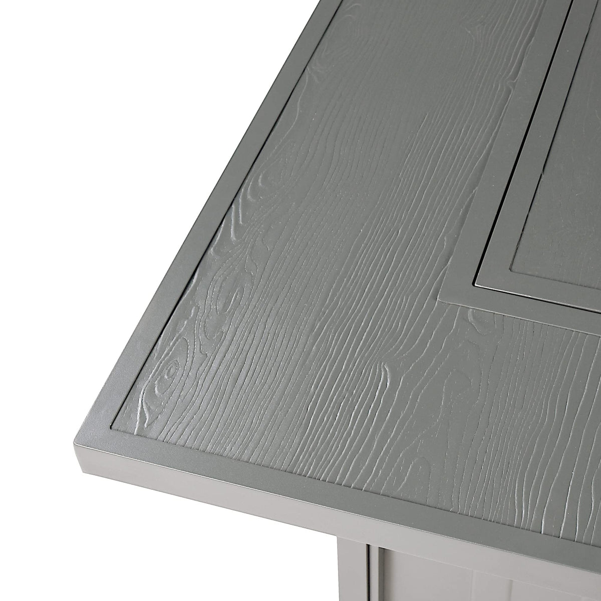 Square 42 in. x 42 in. Aluminum Propane Fire Pit Table with Glass Beads, Two Covers, Lid, 57,000 BTUs in Grey Finish