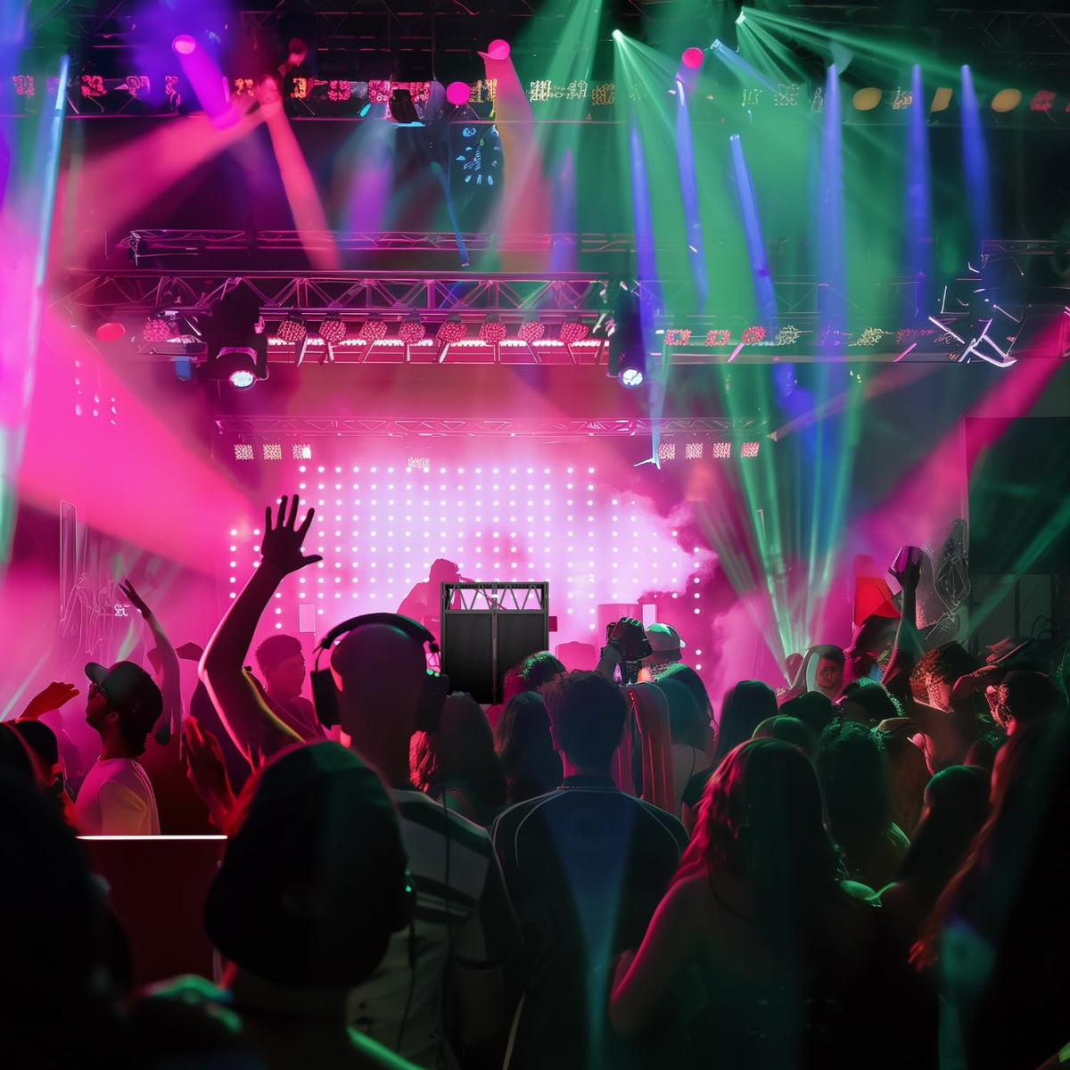 RDCMKL DJ Table Stand Portable booth Double Deck, Foldable DJ Stand, Heavy-Duty Adjustable Height DJ Facade Booth, Easy to Assemble, Stylish, Convenient to Store and Transpor