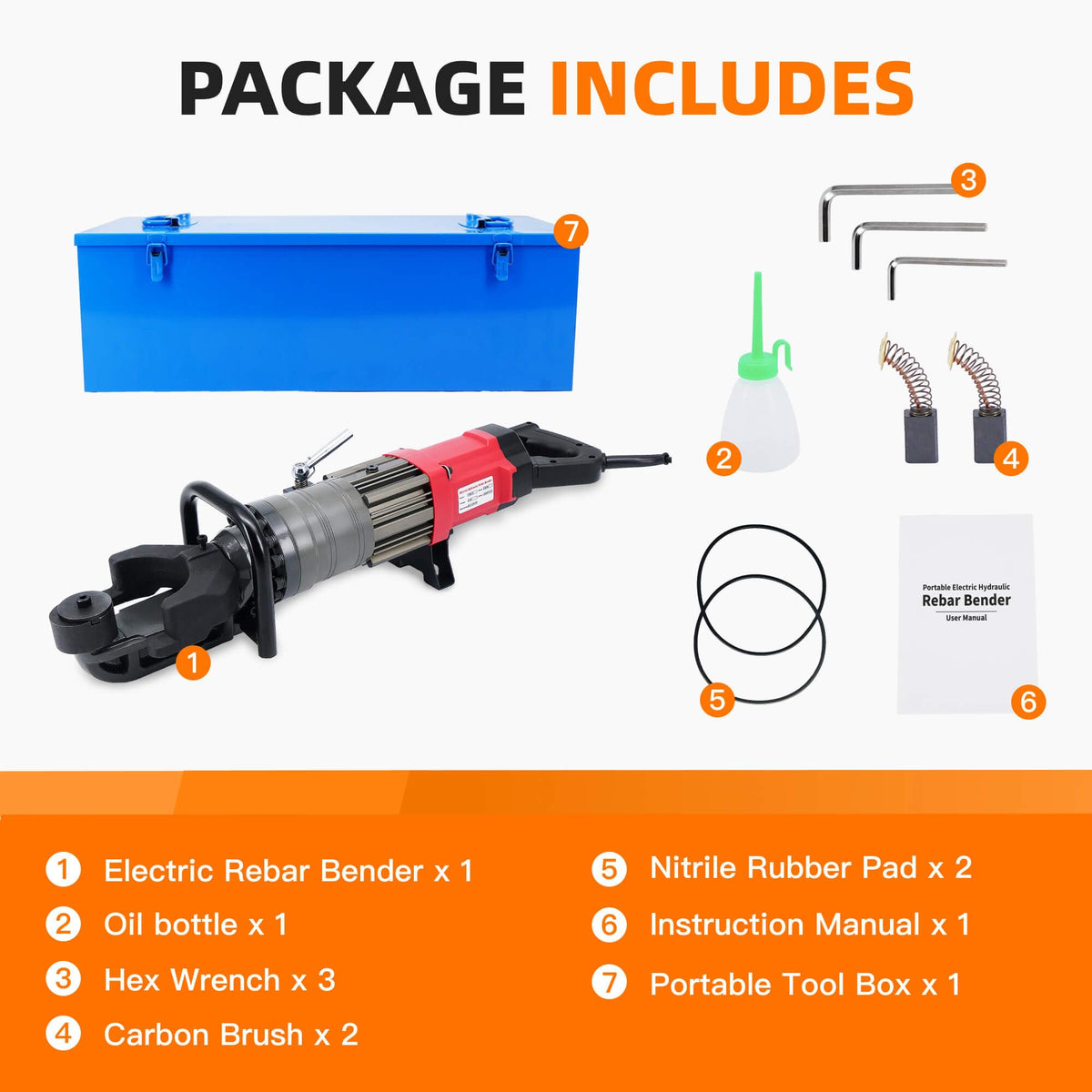 NAYAMOL 1400W Hydraulic Electric Rebar Bender 14–22mm, 110V Electric Rebar Bending Machine, 0–130° Adjustable Angle, Fast 2.5–3.5s Operation, Portable Tool with Pure Copper Motor