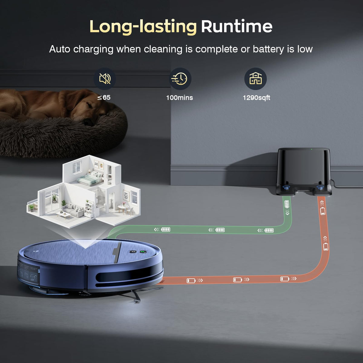 Robot Vacuum and Mop Combo, 2 in 1 Robot Vacuum Cleaner with WiFi/App, Smart Robotic Vacuums with Strong Suction, Schedule, Self-Charging, Slim, Quiet, Ideal for Hard Floor, Pet Hair, Low Pile Carpet