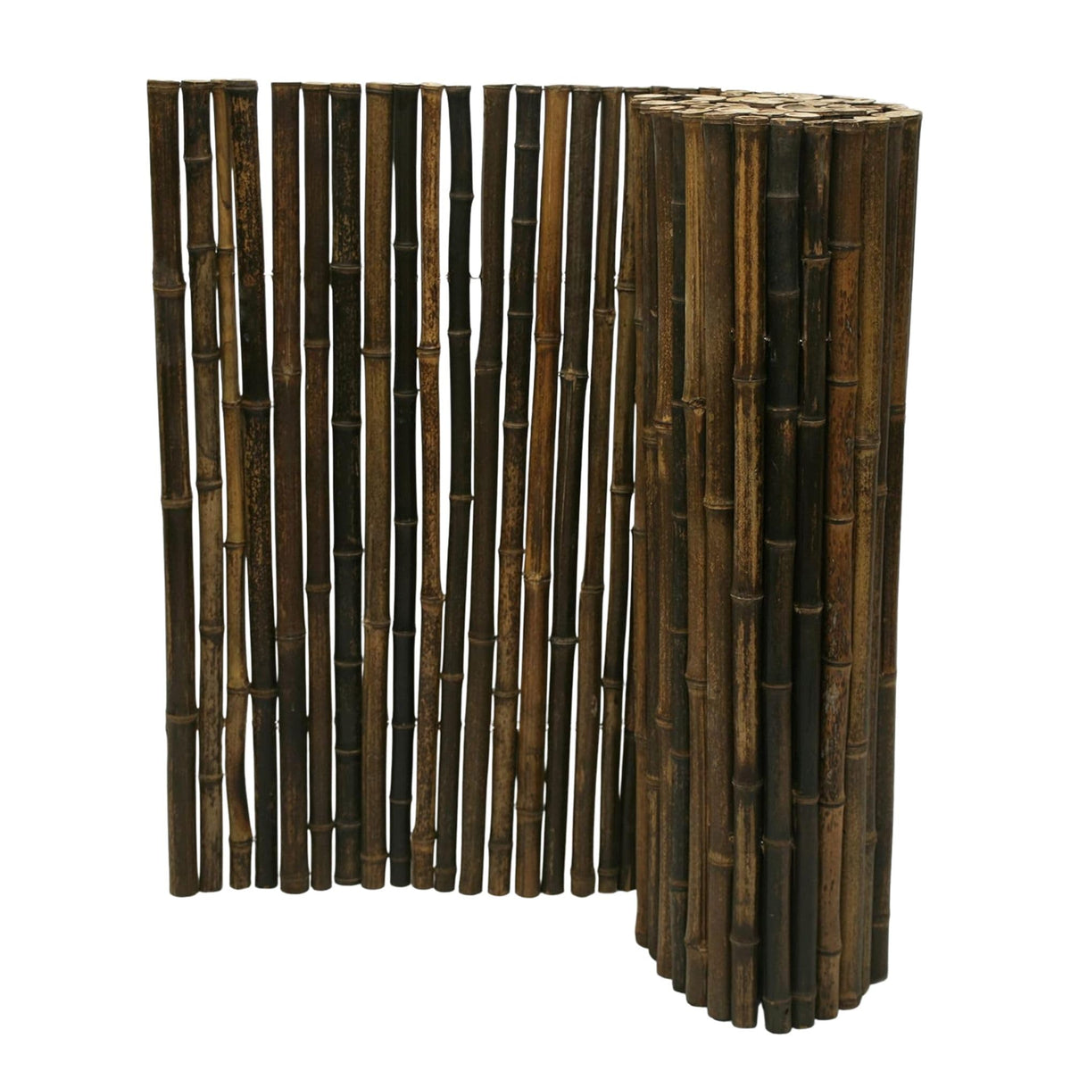 Forever Bamboo Natural Bamboo Fencing Garden Screen Rolled Fence Panel Black 0.75 in D x 3 ft H x 8 ft L