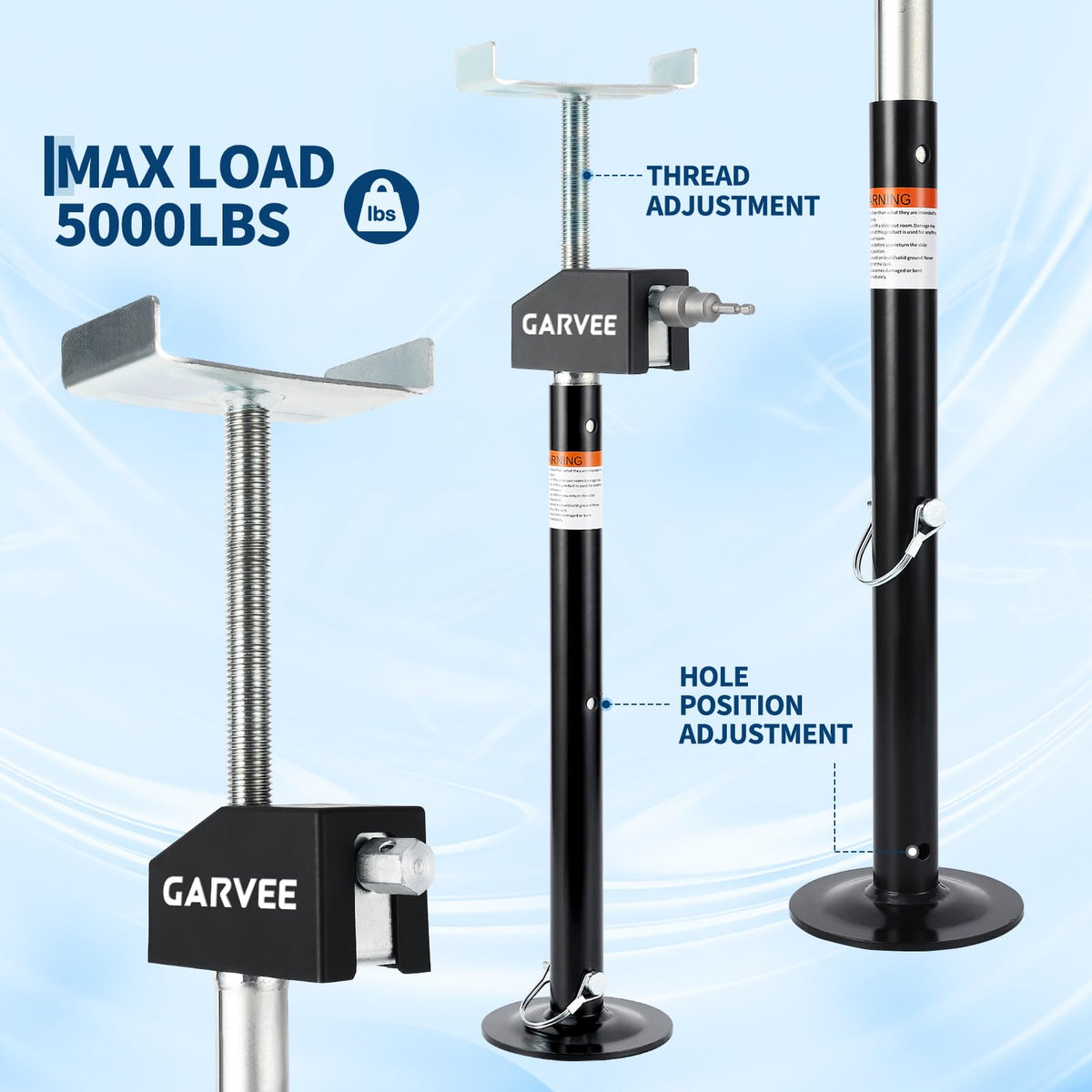 Garvee RV Slide Out Support Jacks (Set of 4) - 20,000lb Heavy Duty Rv Stabilizer Jacks Support, 21"-49" Quick-Lift Adjustable - Power Drill & Hand Crank Compatible for Campers, Travel Trailers & RVs