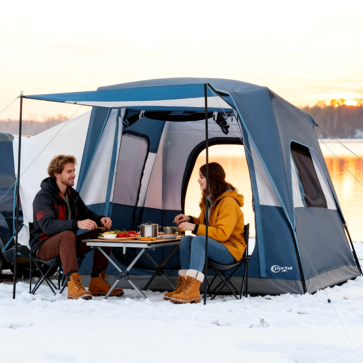 Portal 5-Person SUV Tent with Porch, 2-in-1 Car Camping Tent, Water-Resistant & Windproof, Trunk Tent with 2 Doors for Travel & Outdoor Adventures
