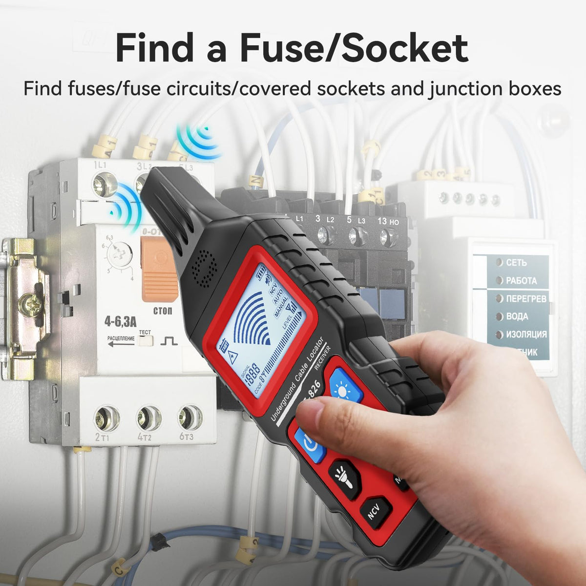 NF-826 Underground Wire Locator, Buried Wire Tracer Cable Locator Circuit Breakers, fuses, Wires, Short Circuits, Open Circuits for Dog Fence Cables Irrigation Control Wires,Tone Generator Kit