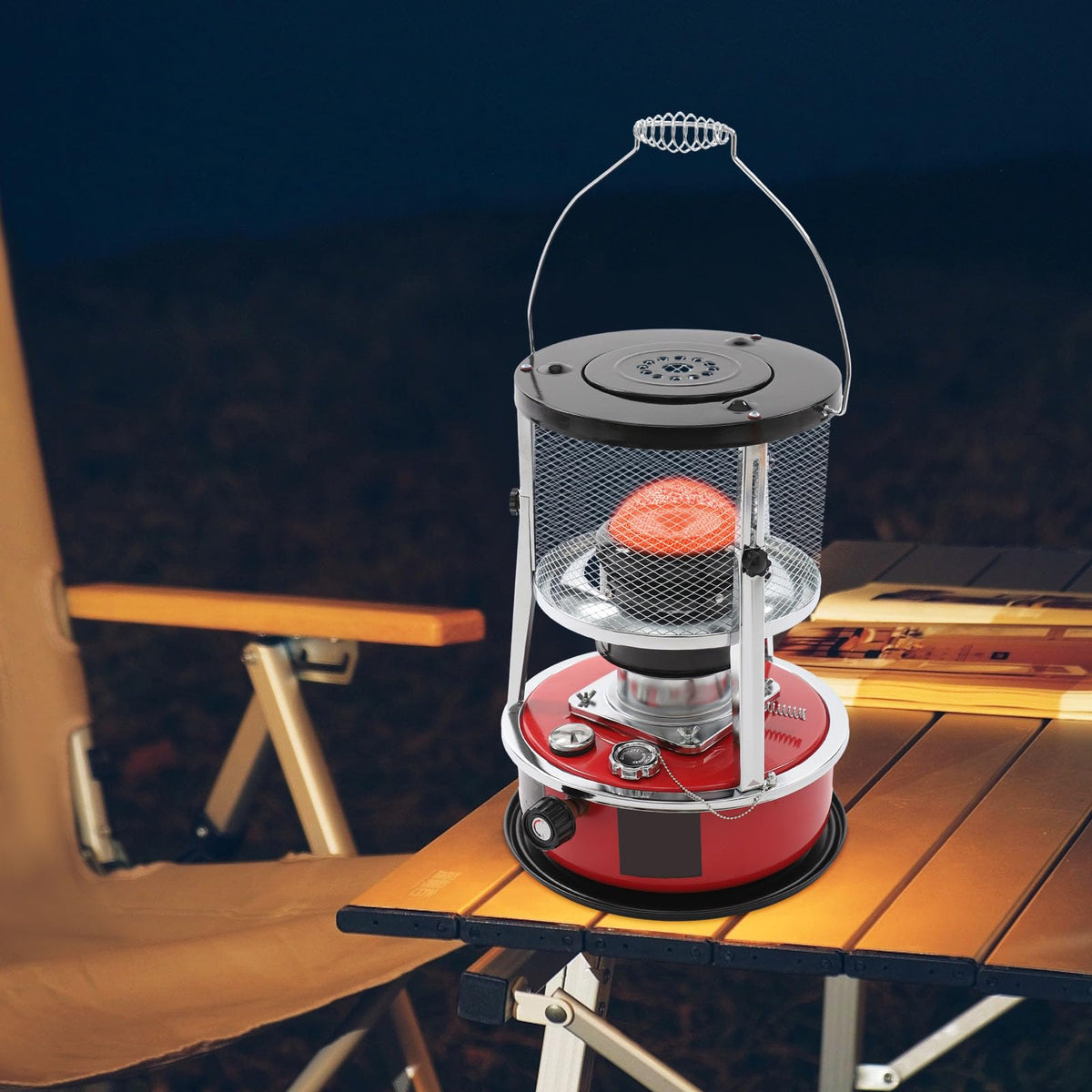 Kerosene Heaters, Portable Kerosene Space Heater W/Cotton Wick, 8000 Btu & Adjustable Height For Garages, Poorly Insulated Rooms, Outdoor Work Areas.