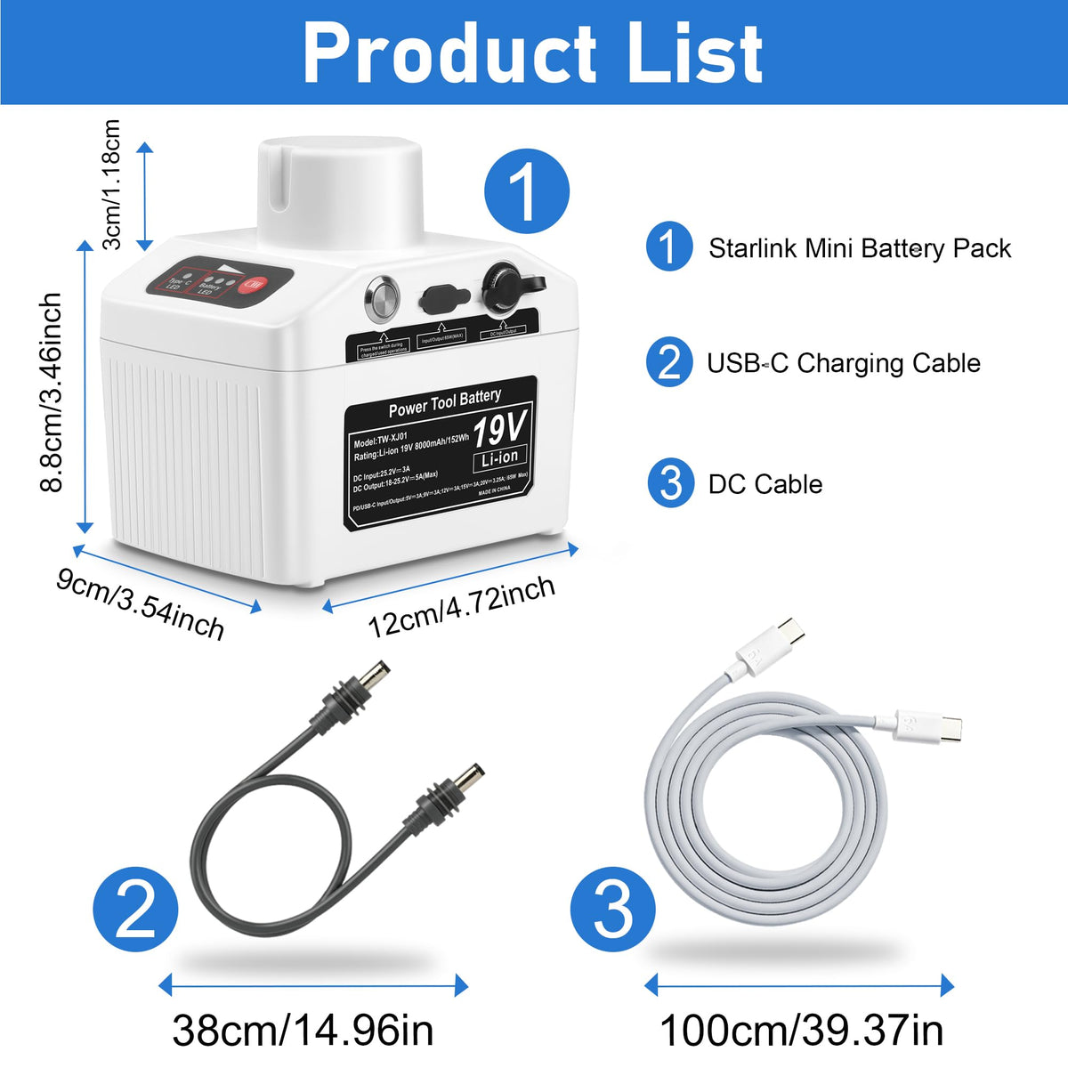 JYJZPB Battery for Starlink Mini and Starlink Mini X