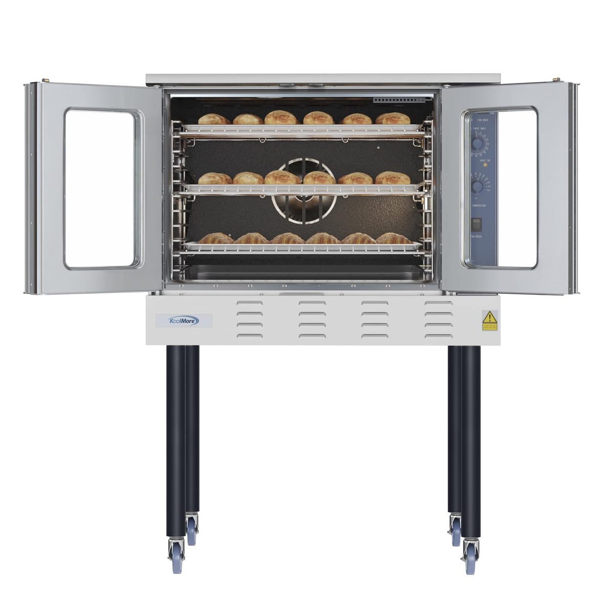KoolMore 38 in. Full-Size Single Deck Commercial Liquid Propane Convection Oven 54,000 BTU with Casters in Stainless-Steel(KM-CCO54-LPC)