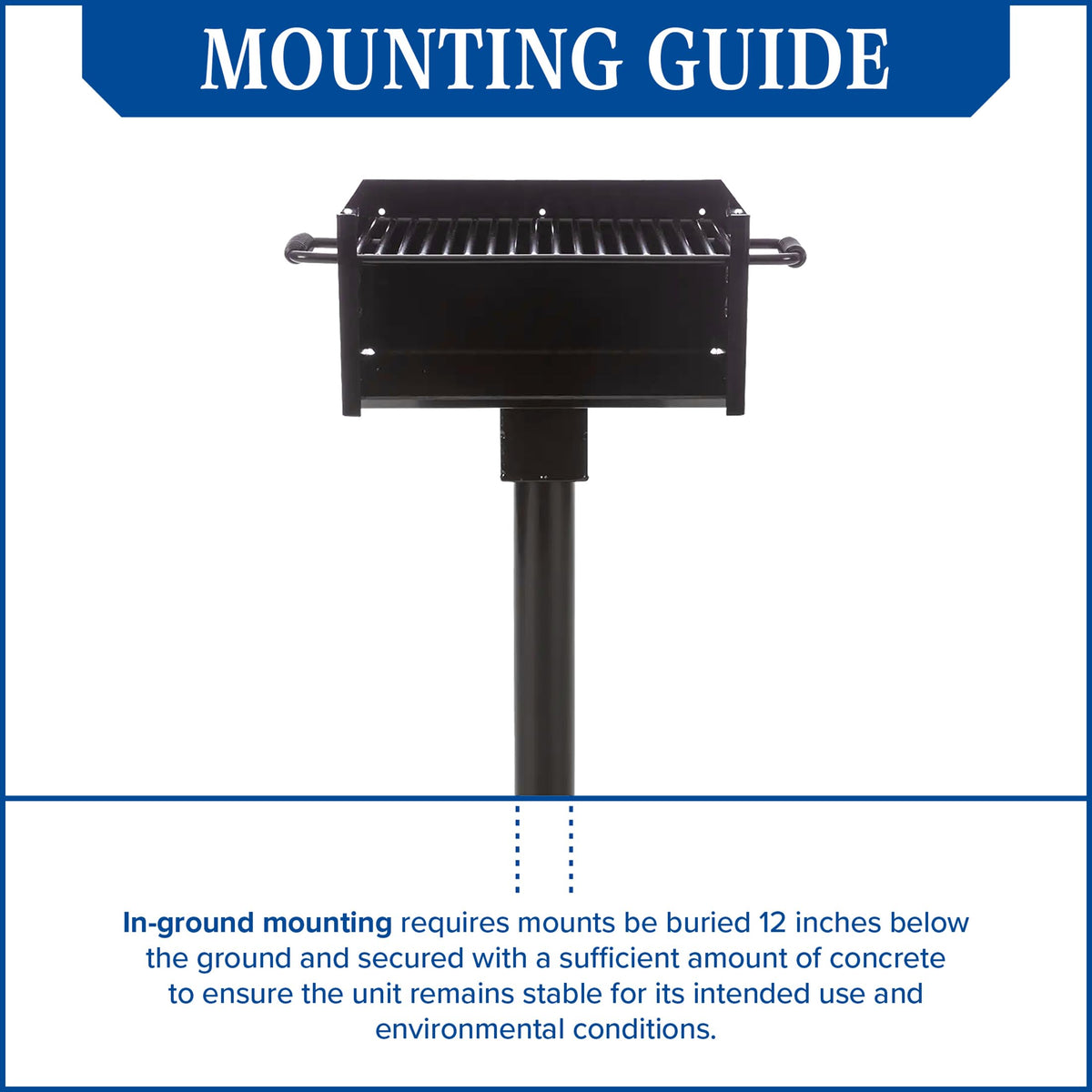 Commercial Grade Park Grill – Heavy-Duty Steel with 300 Sq Inch Cooking Grate, 360° Swivel Post, Made in the USA by Jamestown Advanced Products