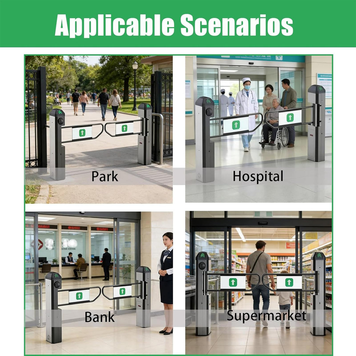 ZHIGUANYUN Automatic Turnstile with Radar Sensing - 90° Swing Gate for Transportation Hubs & Retail, Featuring Reverse Alarms & LED Indicators Stainlesssteelversion