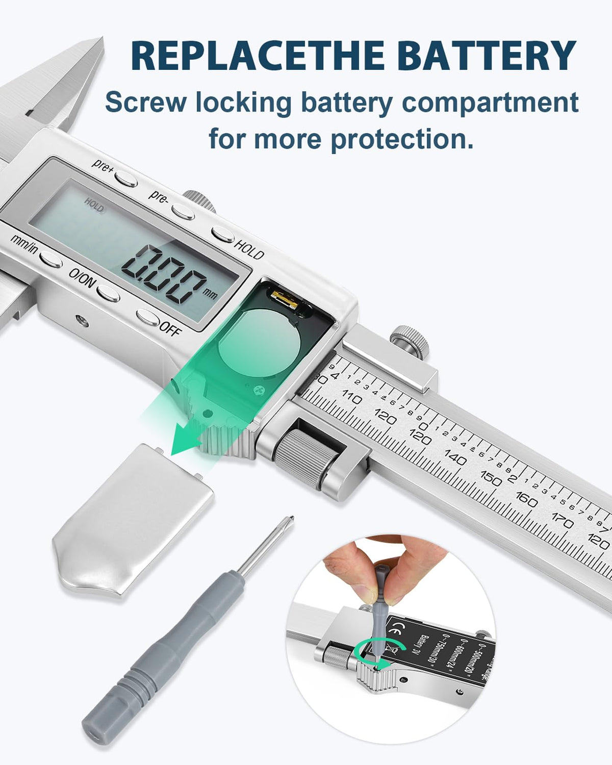 Mxmoonfree 20-Inch Digital Caliper with 4-Inch Jaw Depth, Precision Measuring Tool, Full Metal Frame, Large LCD Screen, Resolution 0.0005"/0.01mm, Ideal for Professionals & Hobbyists