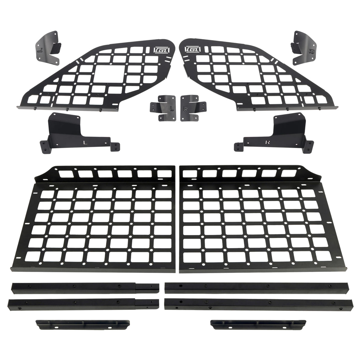 HIGH FLYING for Subaru Forester 14-18 Car Accessories Modular Storage Molle Panels System Trunk Shelf Luggage Storage Carrier Trunk Organizer Aluminum (Side Panels+Shelf with Manual Tailgate)