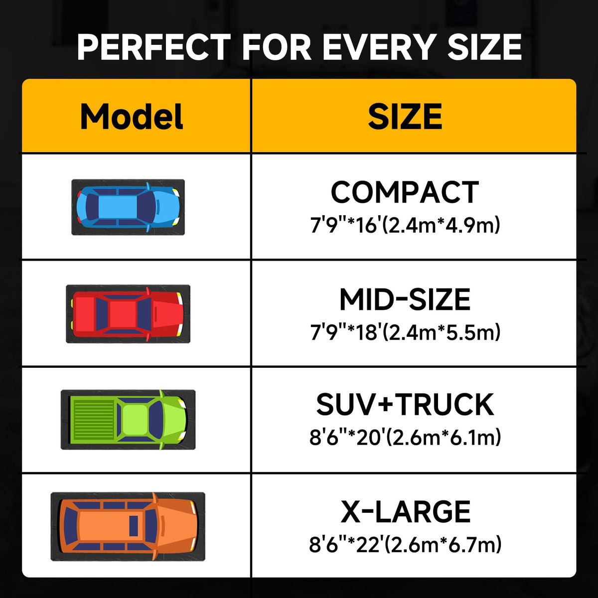 SUNYRISY 8'6" x 20' Containment Garage Floor Mat Under Car, Heavy Duty Waterproof Garage Carpet Floor Protection Non-Slip Parking Mat with Squeegee for Cars SUVs Trucks