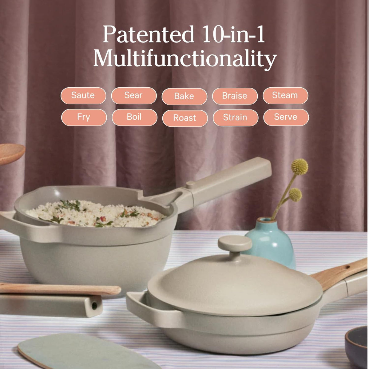 Our Place Mini Cookware Duo | 6-Piece Ceramic Cookware Set with Mini Always Pan & Mini Perfect Pot | Induction & Oven Safe up to 450°F | Nonstick, PFAS-Free Non-Toxic Cookware | Char
