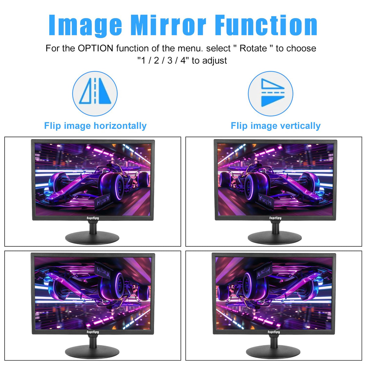 Suprlipy 19 inch FHD Small IPS Monitor LCD Display Screen 1440x900 60Hz 16:10 with HDMI BNC VGA AV USB Input Built-in Lounspeakers for CCTV Security Camera DVR PC RasPi