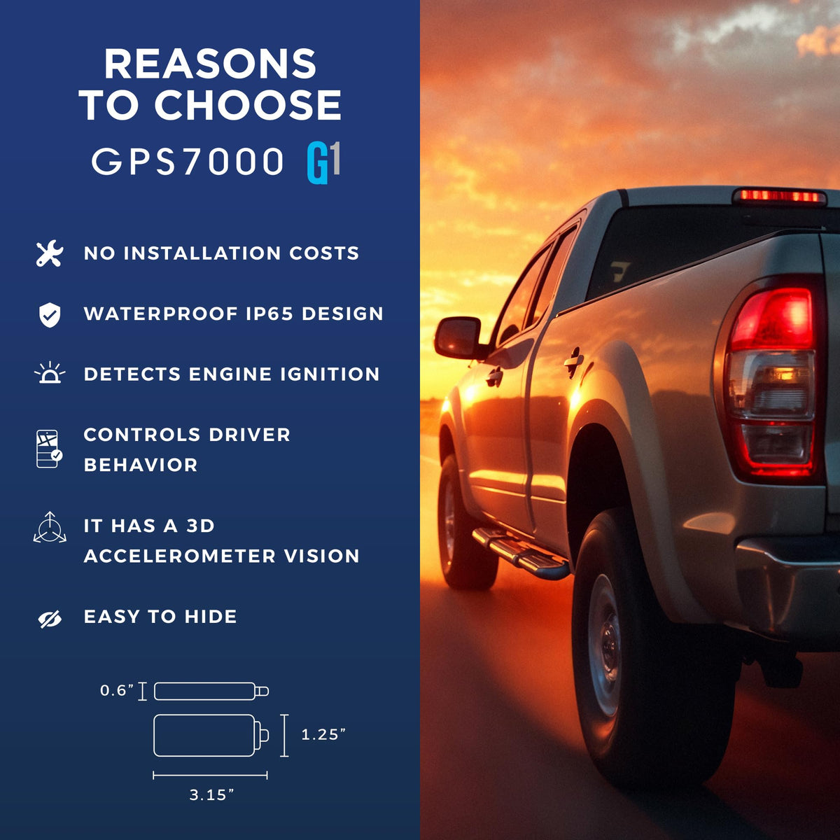 GPS7000 Hidden GPS Tracker for Vehicles, 24 Months Service Included, 4G Car GPS Tracker, Optional Subscription, Real-Time Mini Undetectable Vehicle GPS Tracker for Cars & Trucks