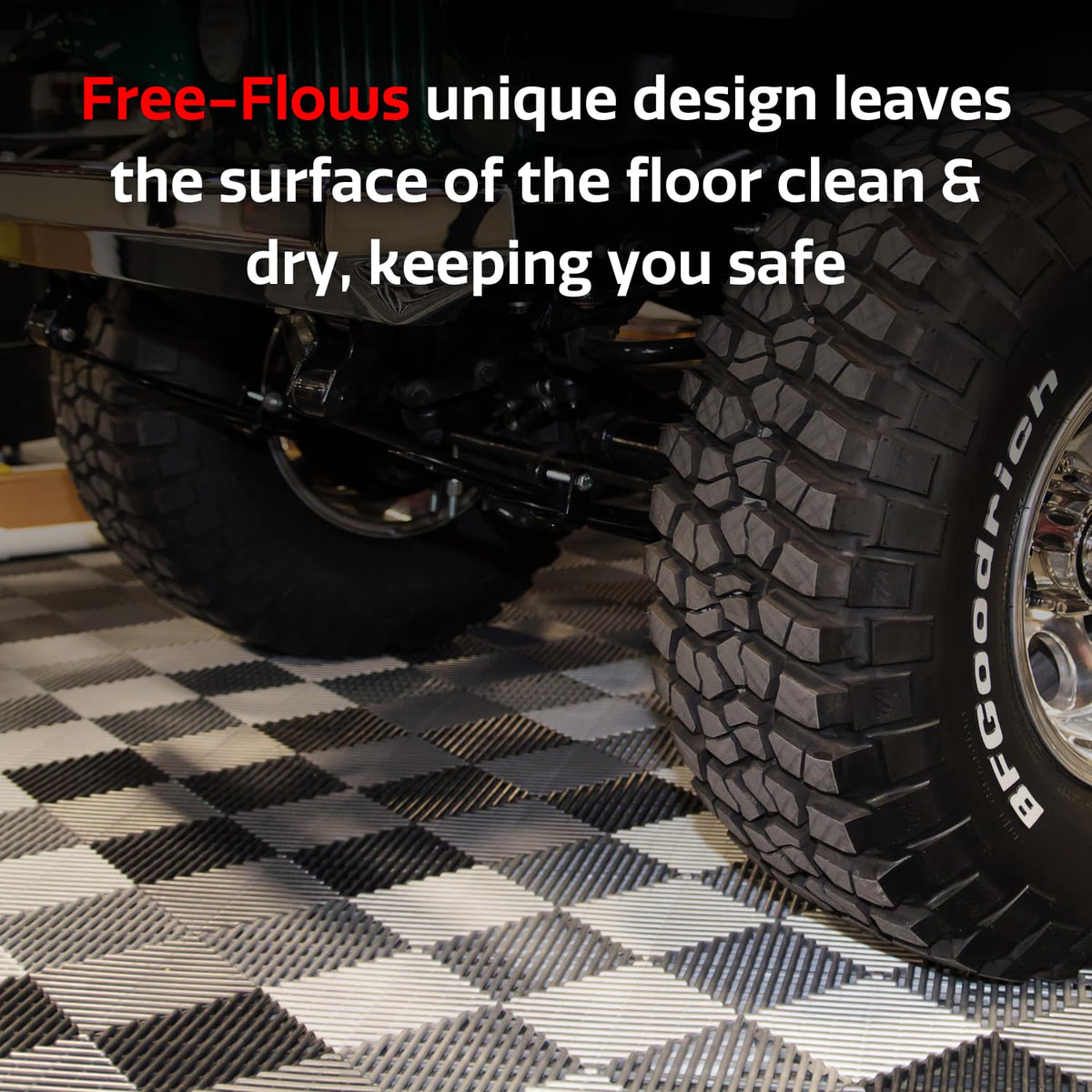 Big Floors RaceDeck Garage Floor Tiles, Interlocking Garage Flooring, Free-Flow Self-Draining Non-Slip Heavy-Duty Copolymer, Easy Install (Alloy, 48 Pack of 12 x 12" Tiles, 48 Sq Ft)