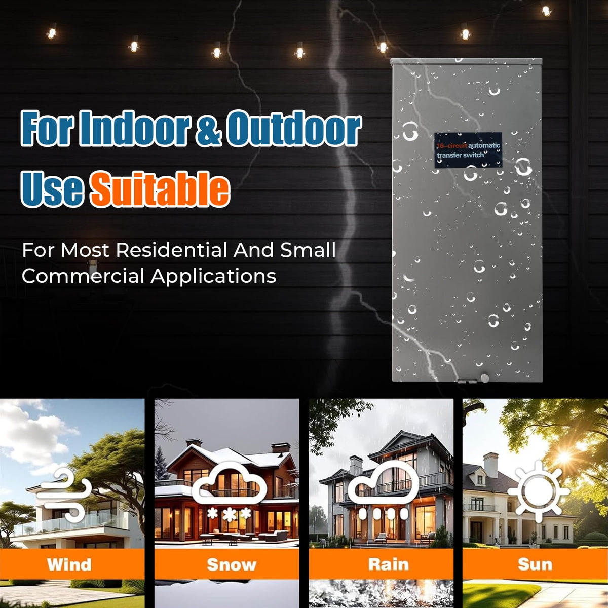 100 Amp Automatic Transfer Switch for Generac RXG16EZA3, 16-Circuit ATS with NEMA 3R Aluminum Enclosure & Integrated Load Center, Indoor Outdoor Use for Essential Circuit Backup