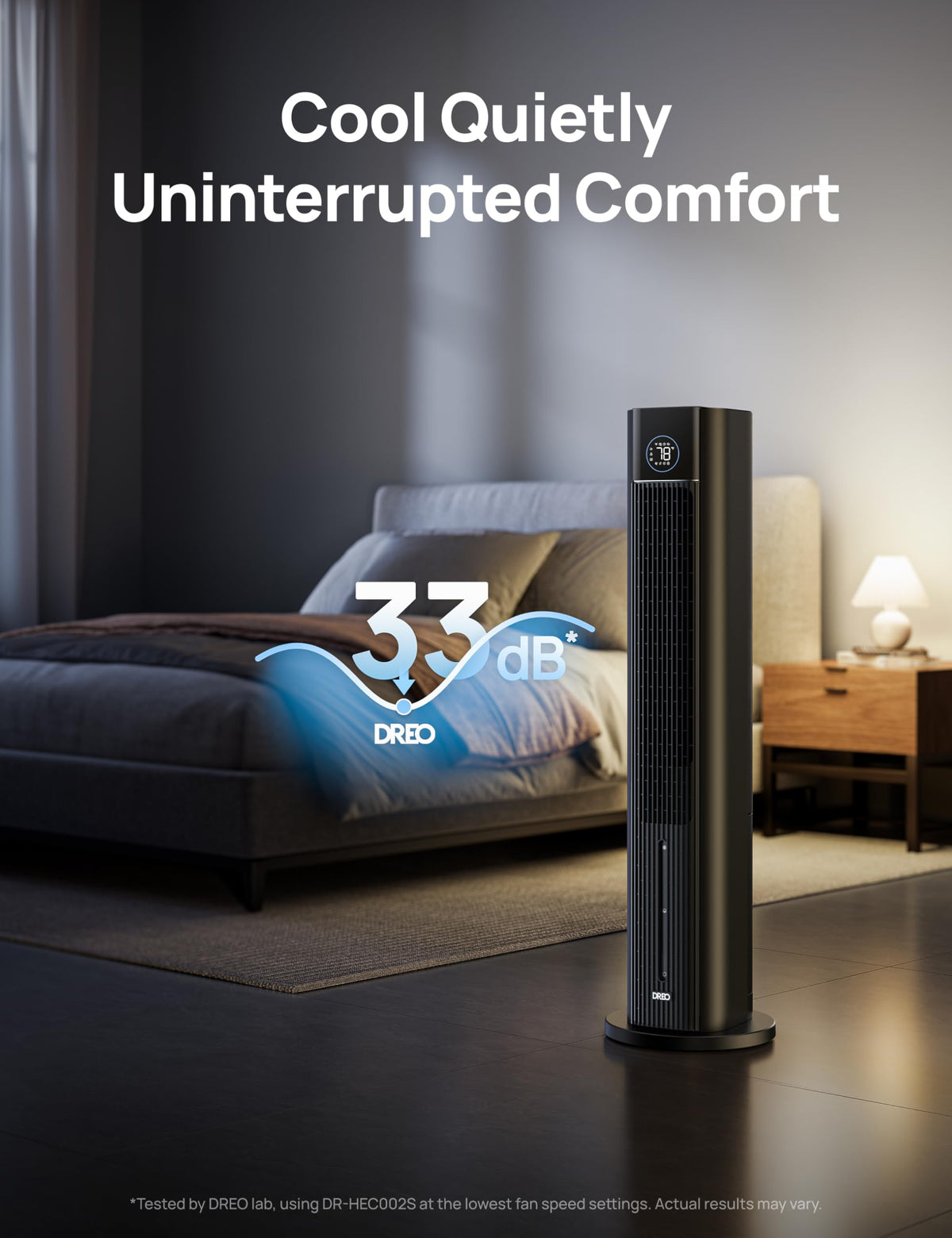DREO Evaporative Air Swamp Cooler, 43" Cooling Fans that Blow Cold Air 2026 Upgraded, 80° Oscillating Floor Fan for Bedroom, Easy Cleaning, APP Control, Ice Packs, 4 Speeds & 4 Modes, 12H Timer, Black