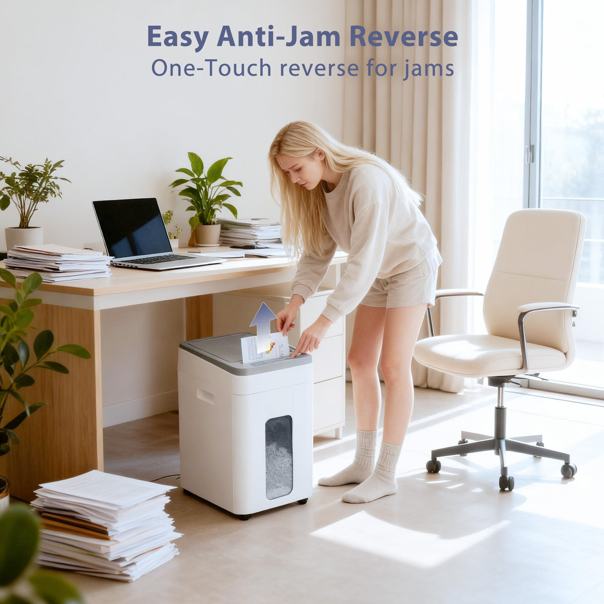 Trishintage Heavy Duty Paper Shredder: 400-Sheet Auto Feed P5 Micro-Cut Document Credit Card Shredding with Jam-Proof Design for Home Office Business School
