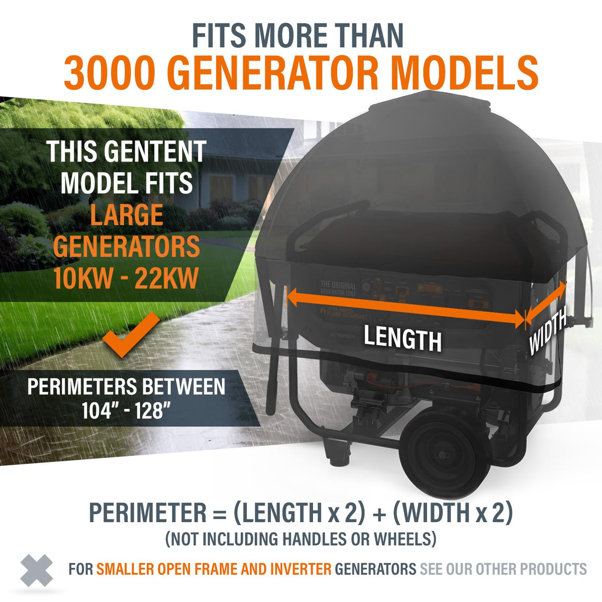 GenTent XL Open Frame Running Cover – Universal Kit Generator Tent for Larger Generators (Tan, XL - Standard)