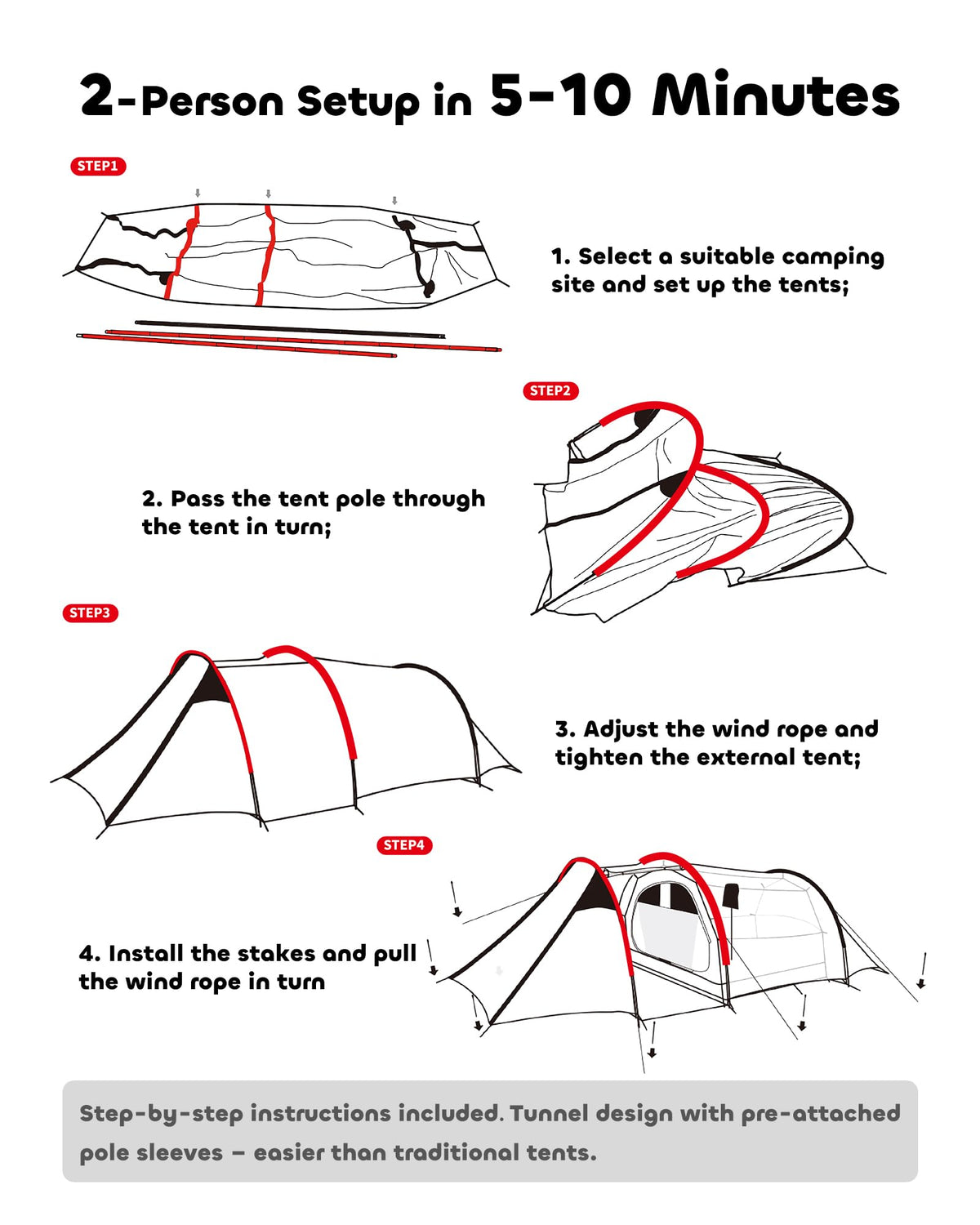 2 Person Camping Tent Motorcycle Tent Waterproof Instant Family Tents Lightweight Motorcycle Storage Shelter for for Backpacking Hiking Easy Setup