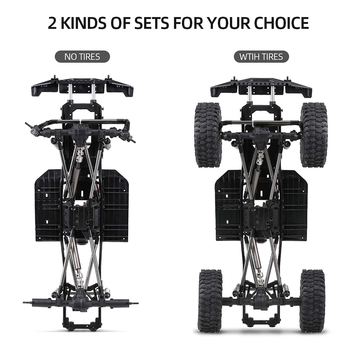 SHUAIGUO 313mm Wheelbase Chassis Frame for 1/10 AXIAL SCX10 II 90046 90047 RC Crawler Climbing Car DIY