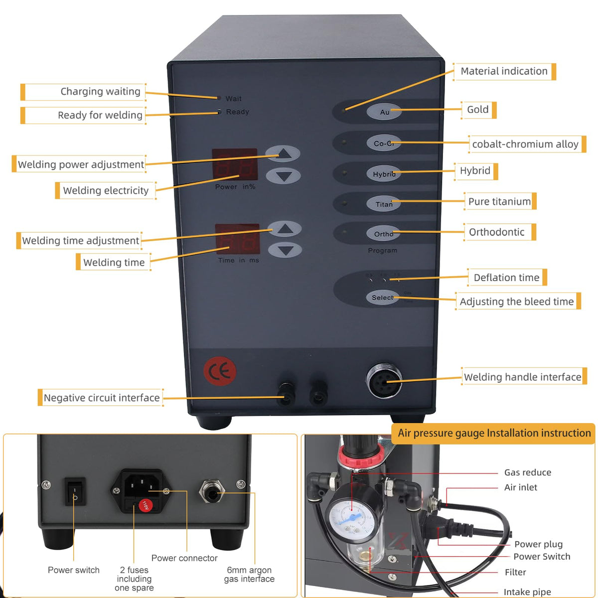Healthible Welder for Permanent Jewelry - 100a Permanent Jewelry Welder,110v Welding Machine Jewelry,Pulse Arc Welder Permanent Jewelry