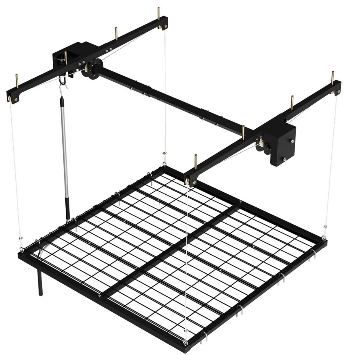 Patikuin Garage Ceiling Storage Rack,Storage Elevator for Garage,4x4 ft Overhead Lift Storage with 350 Lb Capacity,Smooth Crank System, Space-Saving Design for Garage Organization