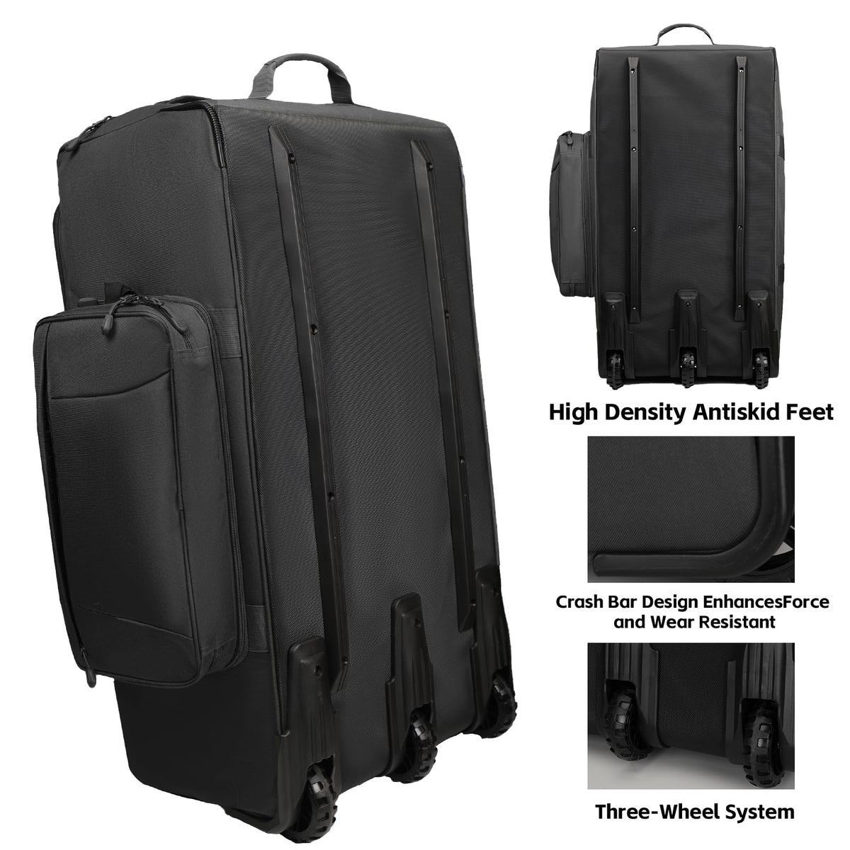 120L 3-Wheel Rolling Duffle Bag - Heavy Duty Military Deployment Bag, Durable Wheeled Duffle Luggage for Travel, Camping & Outdoor Adventures