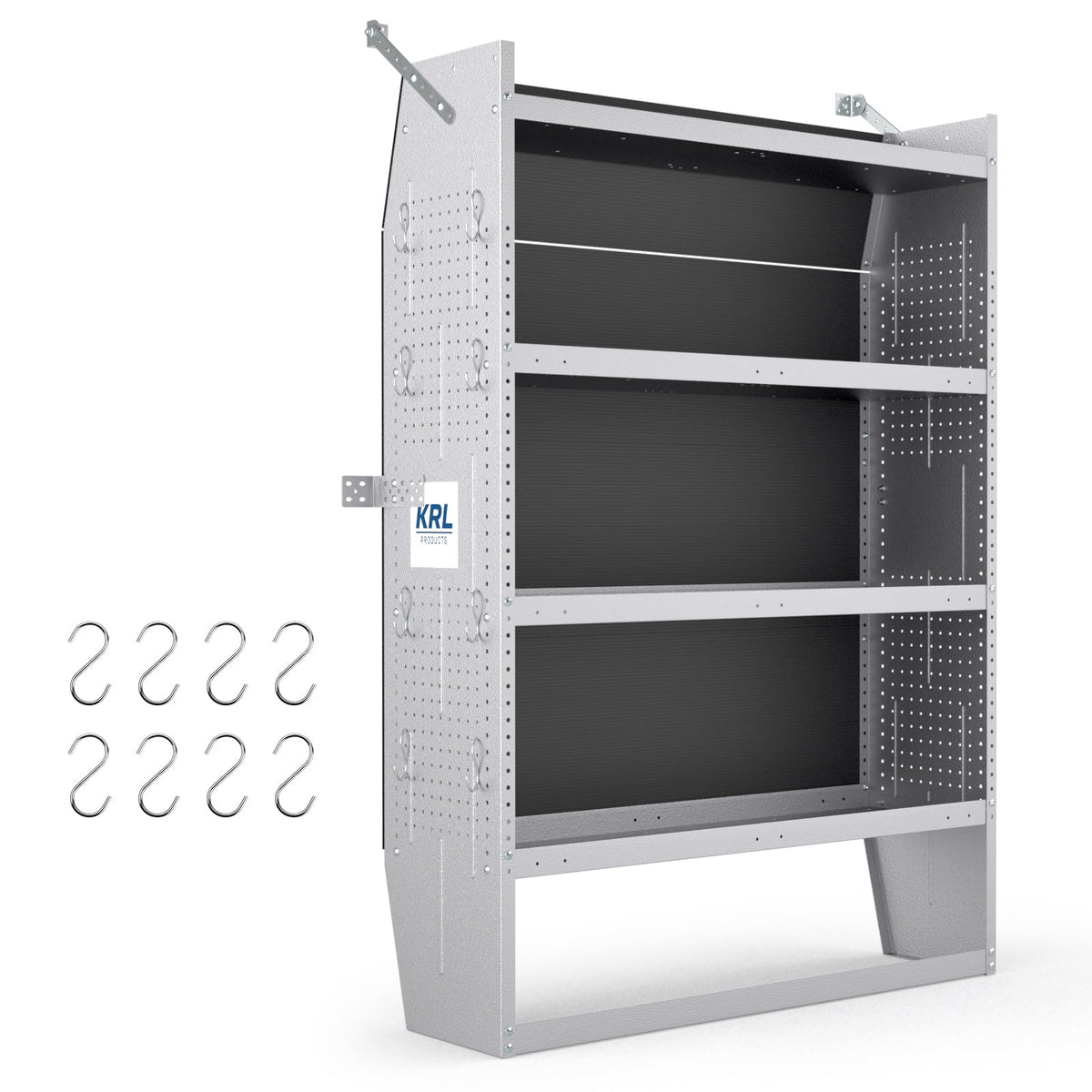 KRL Products SV-4260 Steel Mid/High Roof Van Shelving Storage System Fits Transit, NV, Promaster and Sprinter, Van Shelving Units, 42''W * 60''H * 13''D