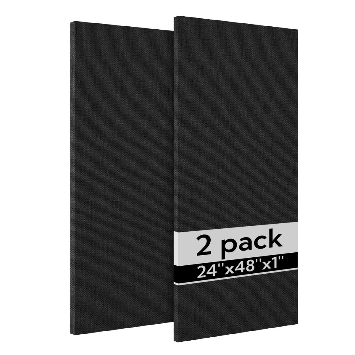 Olanglab Acoustic Panels 2 Pack, 48''x24'' Large Sound Panels, Fabric Wrapped Sound Proof Foam Panels for Walls, Sound Absorbing Panels for Recording Studio Acoustical Treatments (Black)