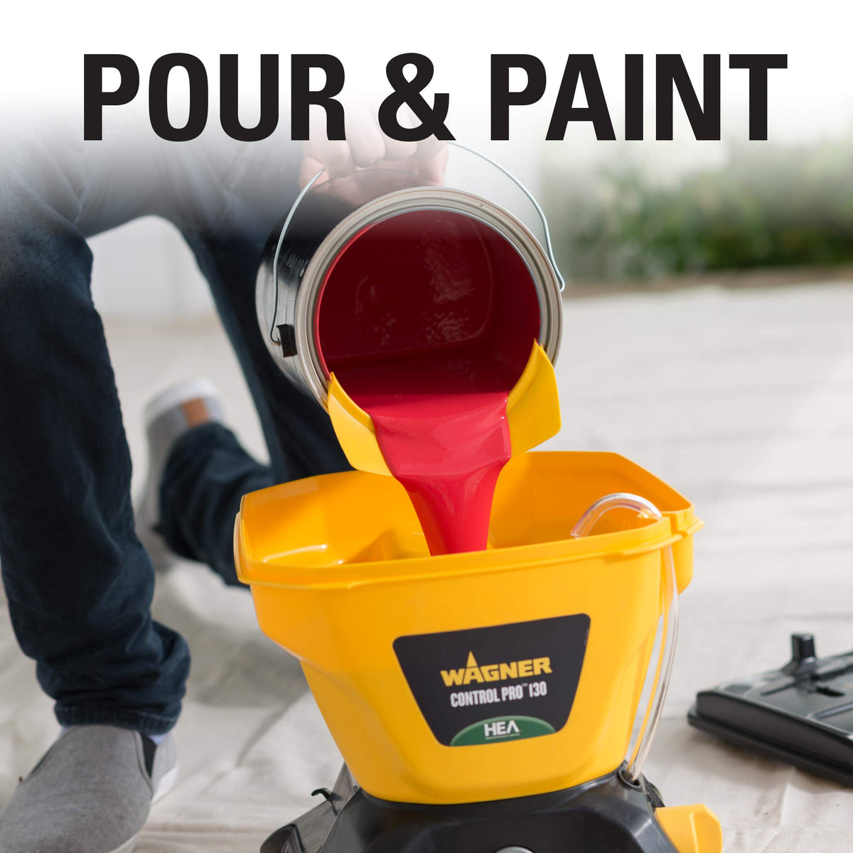 Wagner Spraytech 2435698 Control Pro 130 Paint Sprayer with T2 Gun, High Efficiency Airless Sprayer with Low Overspray, Yellow